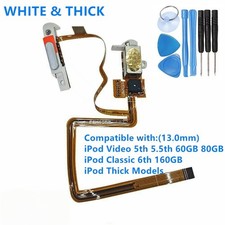 WHITE Audio Headphone Jack  Hold Switch for iPod Video Classic 5 7th Gen THICK