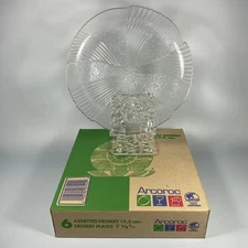 6 Vintage Libbey Harmony Pinwheel DT  7 1/2 in. Plates by Arcoroc ~ New in Box!