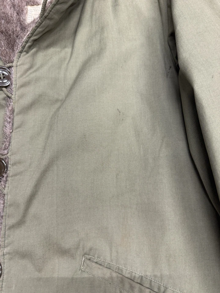 Chaqueta De Colección 1940 Segunda Guerra Mundial Ejército de Estados Unidos M-1943 Alpaca Pile Forro OD Verde Talla 34R Foto 4 de 4