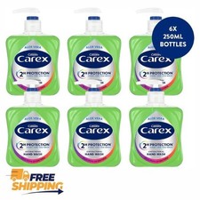 Carex Aloe Vera Antibacterial Hand Wash 2 Hour Protection 6 x 250ml Pack 4.85 per litre