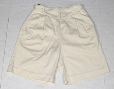 Vintage Shorts Nautica Size 4 90s White Pleated Adjustable Waist Made Thailand