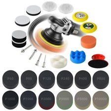 136PCS 3 Inch Wet/Dry Sanding Disc & Polishing Kit, 60-10000 Grit Silicon
