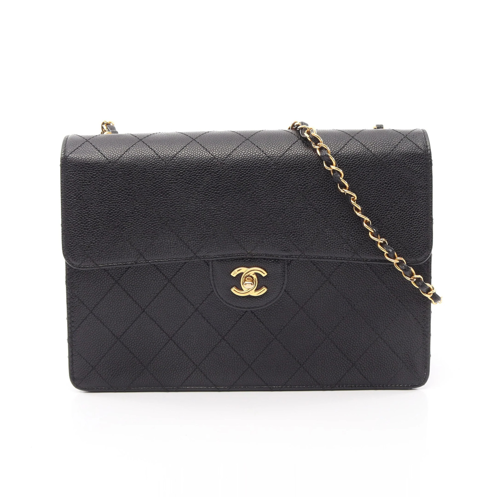 Chanel Matelasse Shoulder Bag Black Leather #RCB13409