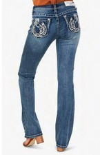 Grace in LA Jeans Women  s Size 29 Bootcut Western Horseshoe Embroidered Pockets