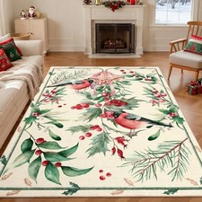 Christmas Living Room Area Rug 5x7 Non Slip, Washable Soft Holiday Bedroom
