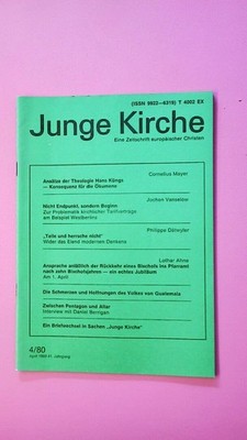 164007 JUNGE KIRCHE 4/80 eine Zeitschrift europäischer Christen
