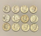 1965-1968 Kennedy Half Dollar Coins In Circulated Condition Lot Of 12 40% Silver