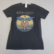Bon Jovi You Give Love a Bad Name Black Short Sleeve T-Shirt Men's Size M 2017