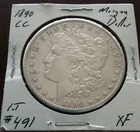 1890 CC Morgan Silver Dollar
