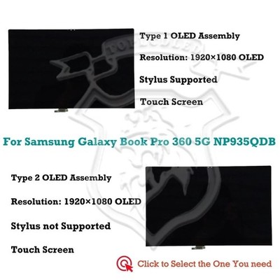 For Samsung Galaxy Book Pro 360 5G NP935QDB-KA2IT FHD OLED Assembly Touch Screen