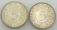 PRAGER: BRD, 5 DM 1971 73, Silber, 2 Stk. [1330]#k