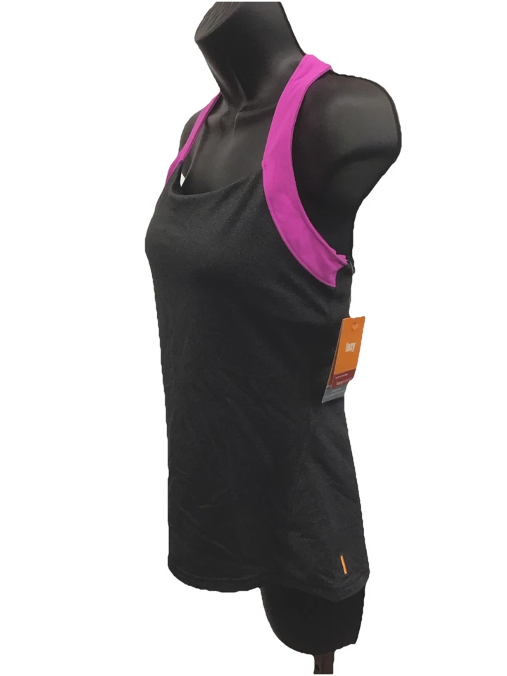 Camiseta sin mangas para mujer Lucy Racerback espalda cruzada rosa y gris con bolsillo talla S nueva con etiquetas Foto 3 de 4