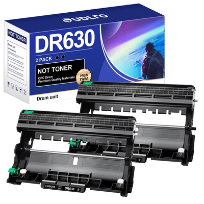 Brother DR630 Drum Unit 2 Pack High Yield Compatible for Laser Printers