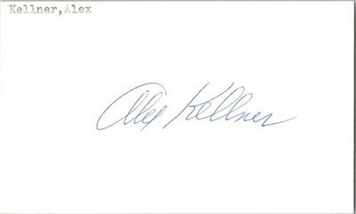 -Alex Kellner- (d.1996) Signed/Autograph/Auto Index Card Philadelphia Athletics