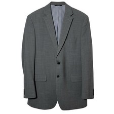 Banana Republic Tailored Fit Neatweave Grey Wool Blazer Jacket Size 44R