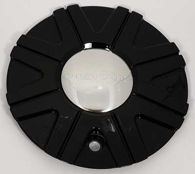 1 New Gloss Black Vision 378 Kryptonite C378GB Wheel Rim Center Cap With Screw
