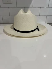 STETSON 10X SHANTUNG STRAW OPEN ROAD WESTERN HAT 7 3/8