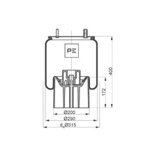 1x Federbalg, Luftfederung PE Automotive 084.219-71A passend für FRUEHAUF