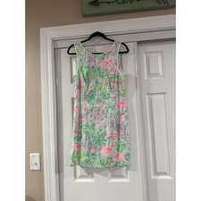 Lilly Pulitzer Mila Shift Dress SEASALT BLUE ON PARADE size 8
