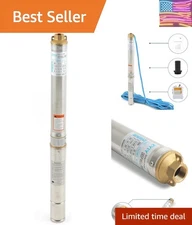 Industrial-Grade 3/4Hp Deep Well Submersible Pump, 66ft Cable, 1 Inch Outlet