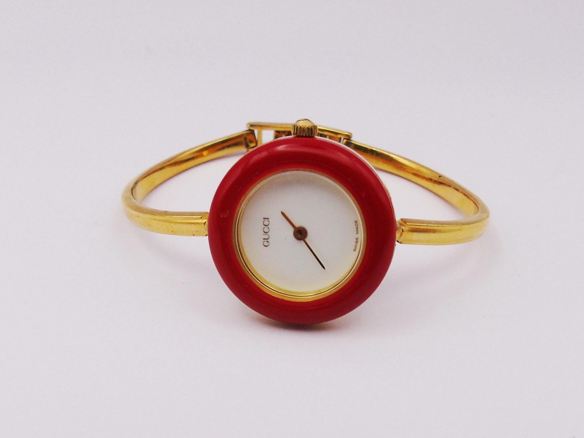 Vintage Gucci 1100L Ladies Change Bezel Watch 1990s Gold Plated