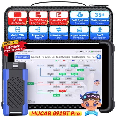 MUCAR 892BT Pro Topology Map Car OBD2 Diagnostic Scanner Full System J2534 CANFD