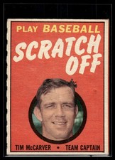 Tim McCarver 1970 Topps Scratch-Offs Card #NNO