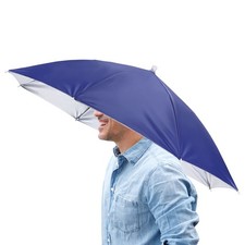 1 Pcs 26" Headband Umbrella Hat Hands Free Umbrella Cap for Outdoor Navy Blue