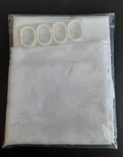 White Shower Curtain Liner & Hooks, 72x72, Polyester, Elite Kitchen Supply