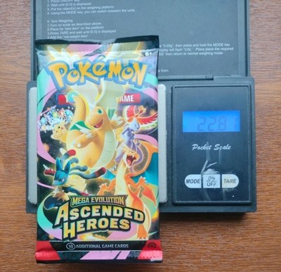 Pokémon Tcg Mega Evolution ascended heroes Heavy 22.81g Booster Pack New Sealed