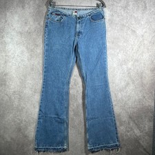 Tommy Hilfiger Tommy Jeans Womens 7 Blue Medium Wash Denim Bootcut Frayed Y2K