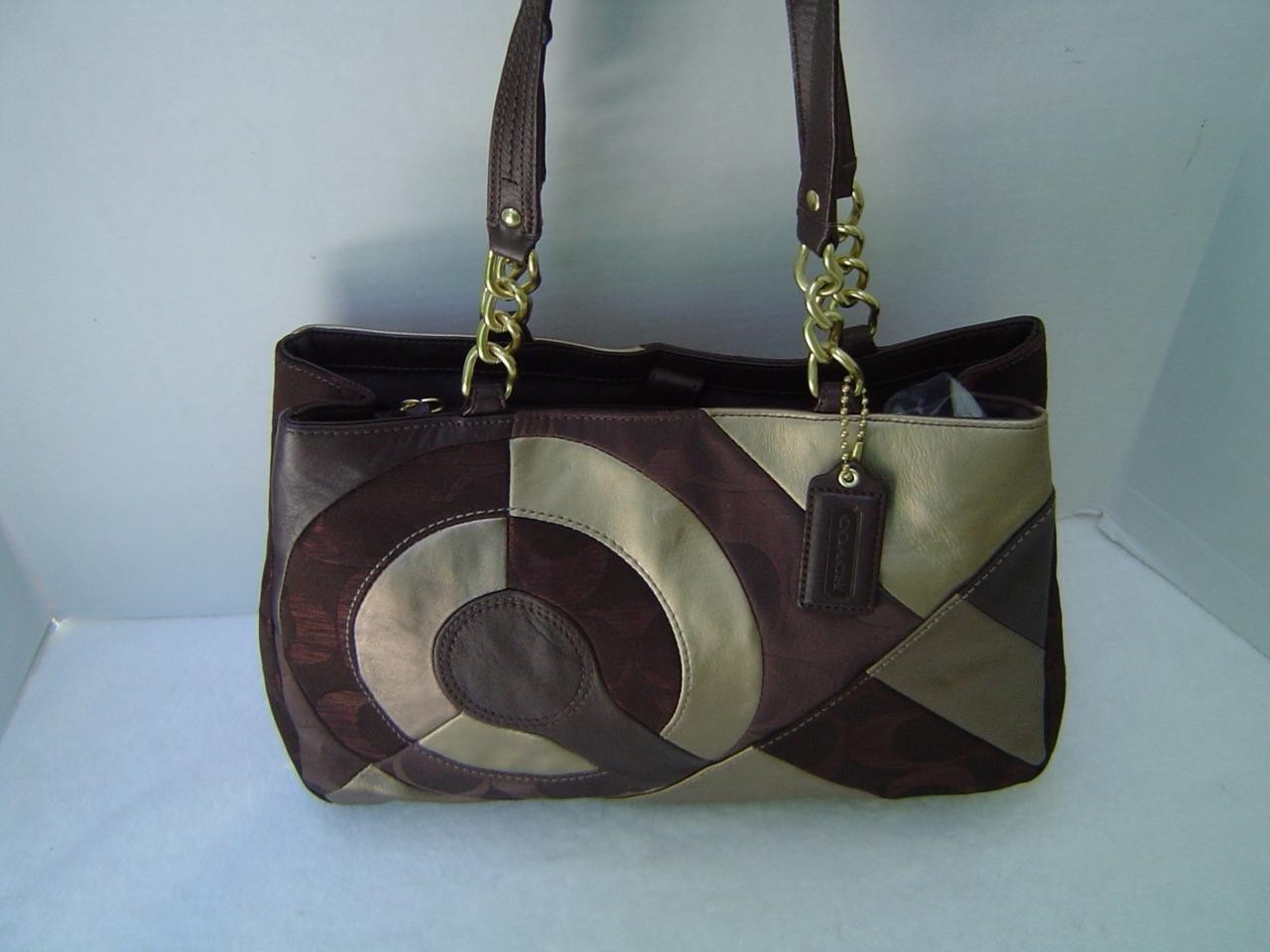AUTHENTIC COACH CHOCOLATE INLAID PATCHWORK TOTE #… - image 2