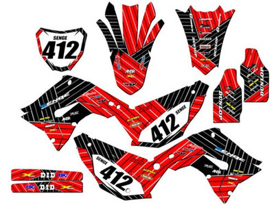2002-2012 Polisport Restyle Cr 250 R Rennen Serie Rot Senge Grafiken Set Compa