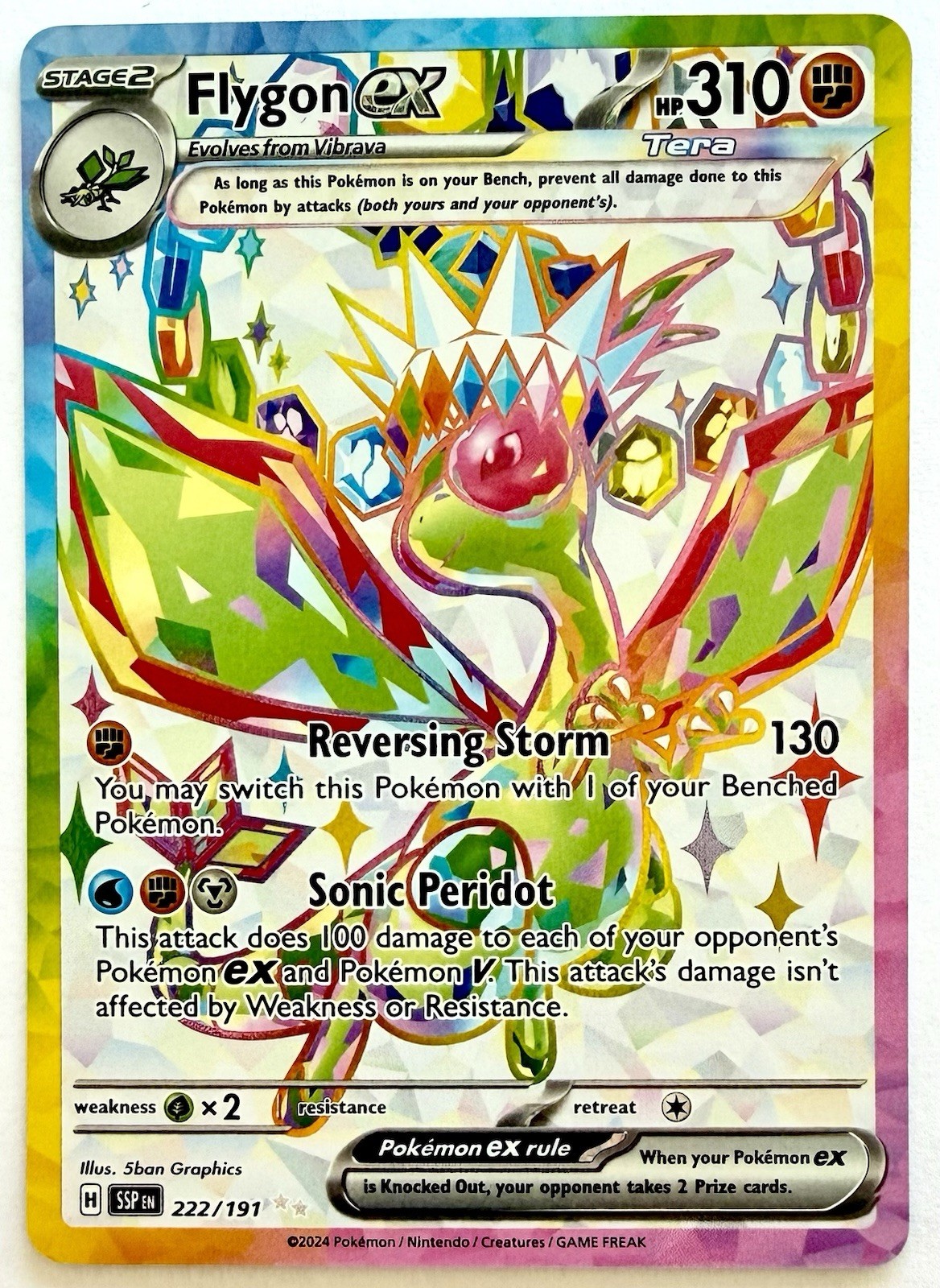 Flygon ex Holo Ultra Rare SV08: Surging Sparks 222/191 NM