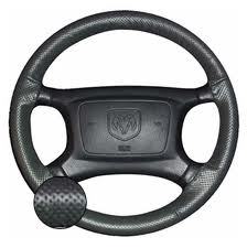 Cadillac Perforated Custom 1 or 2 Color Leather Steering Wheel Cover Eurotone - Picture 3 of 12