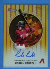 2019 Bowman's Best Franchise Favorites GOLD Refractor Auto Corbin Carroll #/50