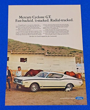 1968 Mercury Cyclone Gt 390 V-8 Original Color Print Ad Ships Free Lot-white