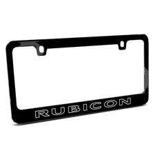 Jeep Rubicon Outline Black Metal License Plate Frame