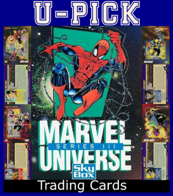 U-PICK 1992 Impel Skybox Marvel Universe Series III (3) Non-Sport Trading Cards