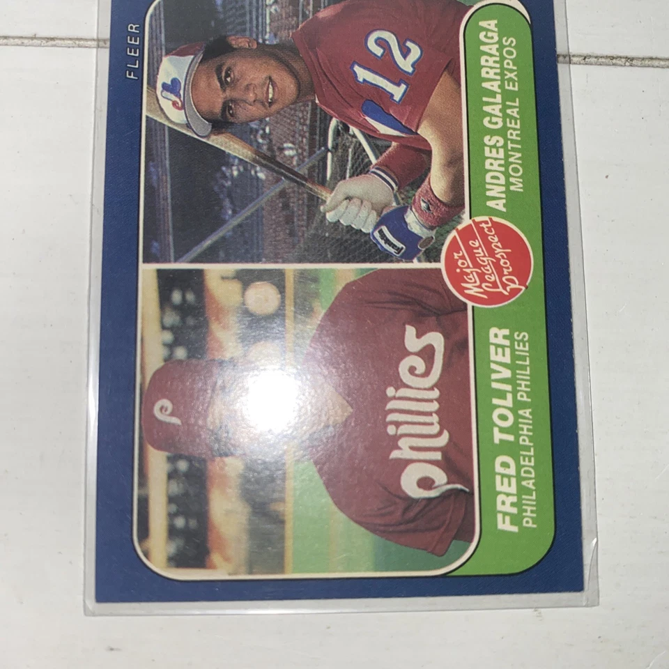 Andres Galarraga & Fred Toliver 1986 Fleer PROSPECTS ROOKIE Card #647 1110 - Image 4 of 4