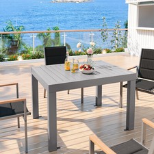 Gunji Rechteckiger Alu-Gartentisch Esstisch Ausziehbarer Outdoor-Tisch