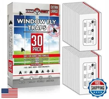 Window Fly Traps Indoor Clear (30 Pack) - Fly Window Traps for Indoors Sticky