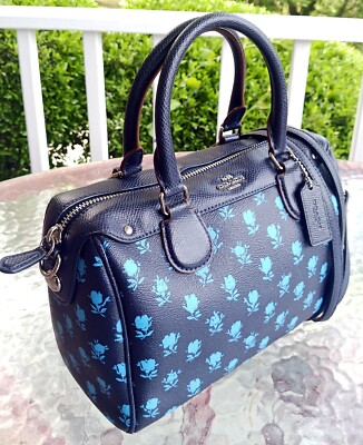Coach F38160 Mini Bennett Blue Floral Print Coated Canvas