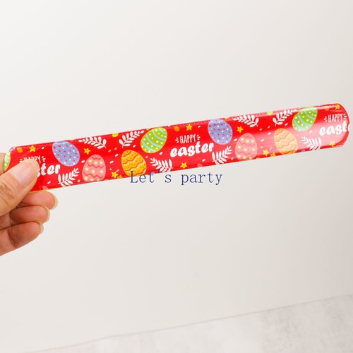 12Pcs Happy Easter Theme Slap Bracelets Eggs Bunny Rabbit Wristband Toy for Kids - Picture 4 of 7