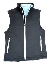 Pearl Izumi Softshell Isolating Cycling Vest White  BLK Full Zip Size LARGE