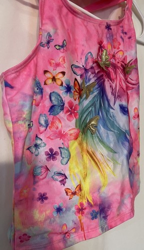 Wonder Nation Girls Tye Dye Tankini Swimsuit XL 14-16 New Unicorn Butterfly 3D - Picture 6 of 15