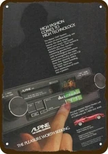 1983 LAMBORGHINI & ALPINE 7347 Car Stereo Vnt-Look DECORATIVE REPLICA METAL SIGN