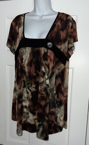 Dressbarn Women’s Tops Size 1X Short Sleeves Blouse - Picture 2 of 6