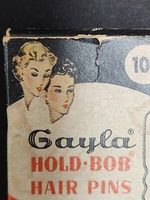 Vintage Gayla Hold Bob Hair Pins 2 Boxes Great Graphics