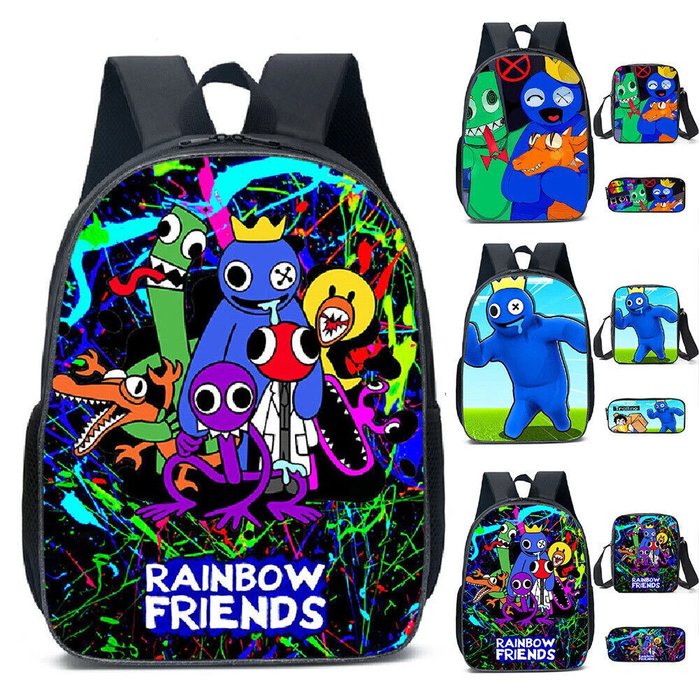 Rainbow Friends Backpack Set Child School Bag Teenage Pencil Lunch
